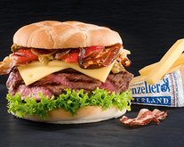 “Alpine dairyman dream” burger with Appenzeller® cheese