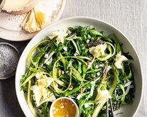 Green on Green Breakfast Salad with Tête de Moine AOP